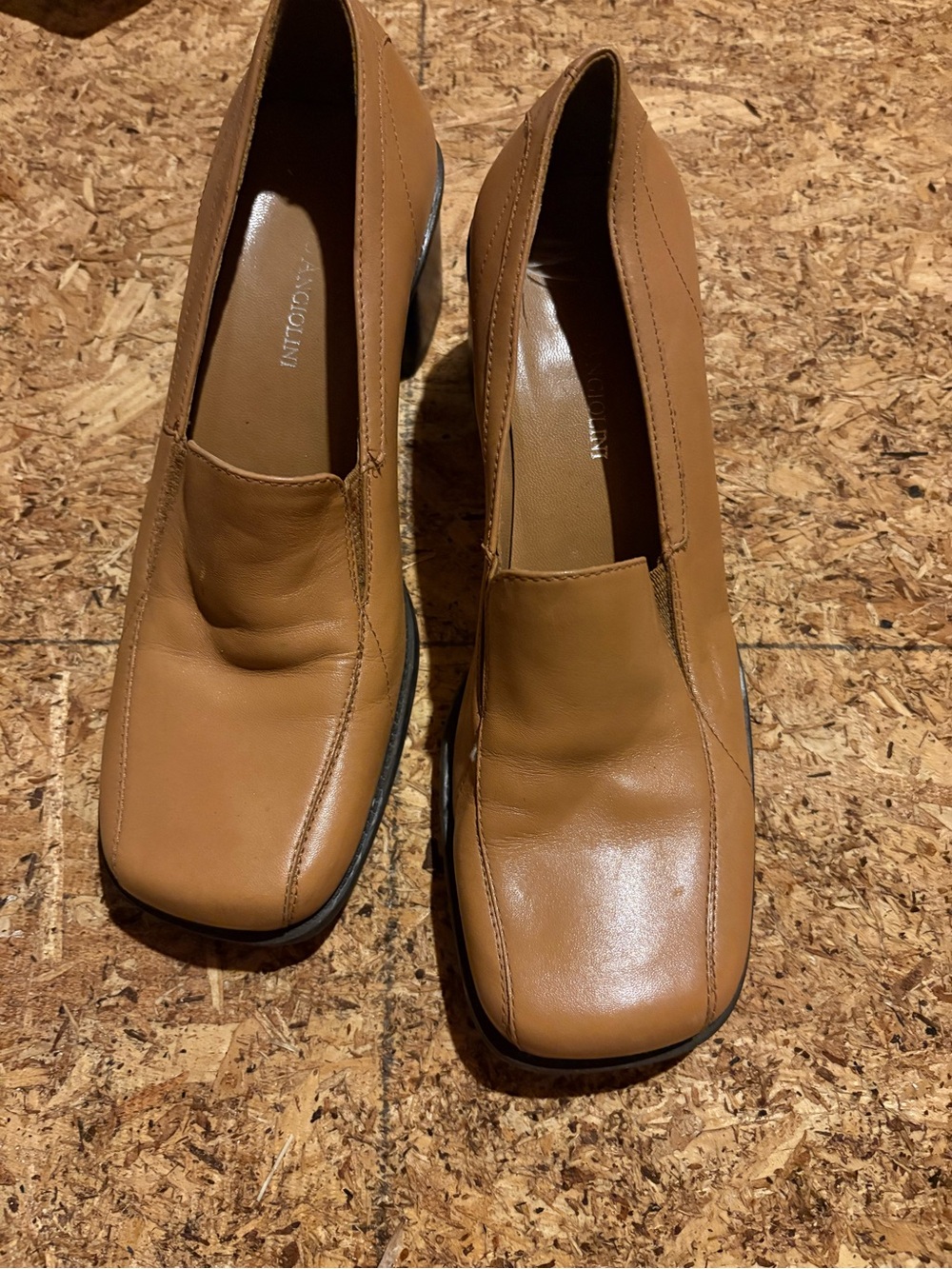 Enzo Angiolini Camel/Tan Leather Slip-On Flats